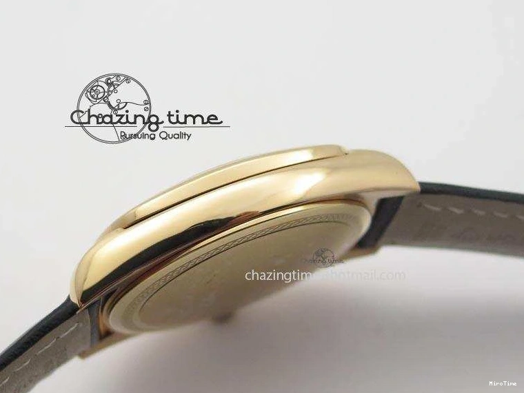 MiroTime 0103 EyeCatching Cellini Date RG Rose Gold Dial Numeral Markers On Black Leather Strap A 3884